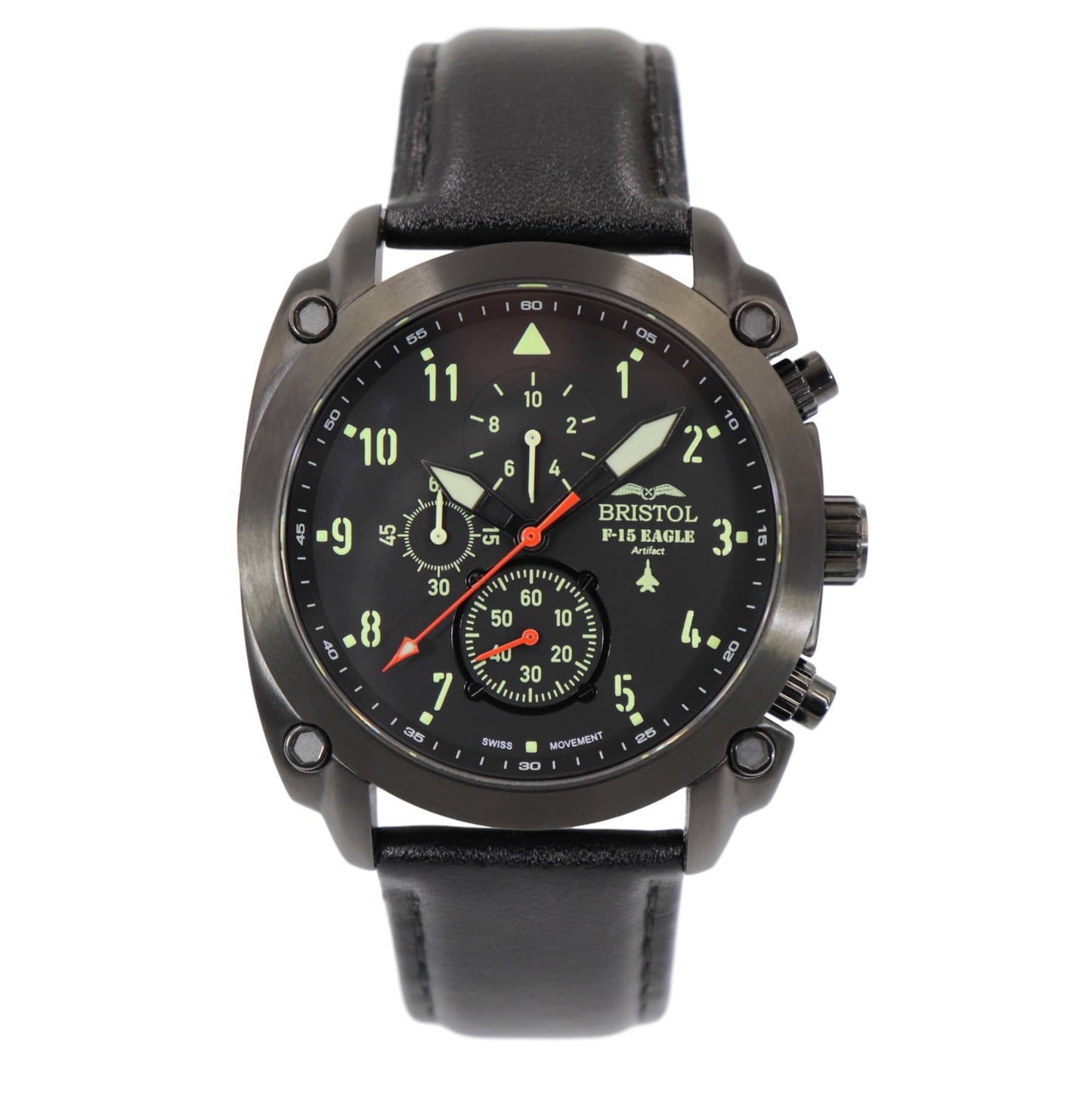 F-15 Eagle Tribute - Black Finish, Leather Band