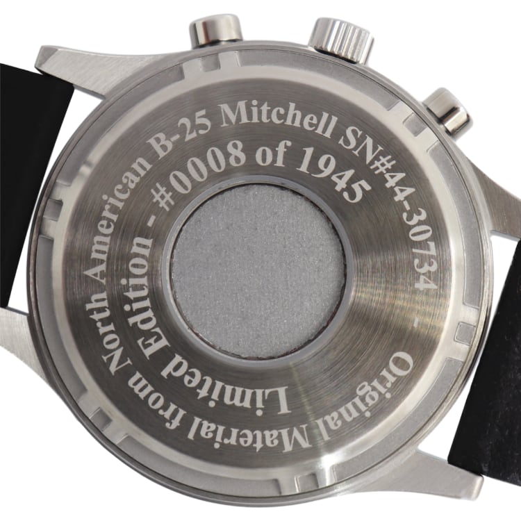 B-25 Mitchell Tribute - Black Finish, Black Leather Band
